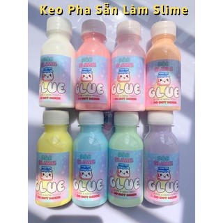 Keo sữa atm làm slime basic pha sẵn đủ màu dung tích 100ml - nguyên liệu làm slime đầy đủ