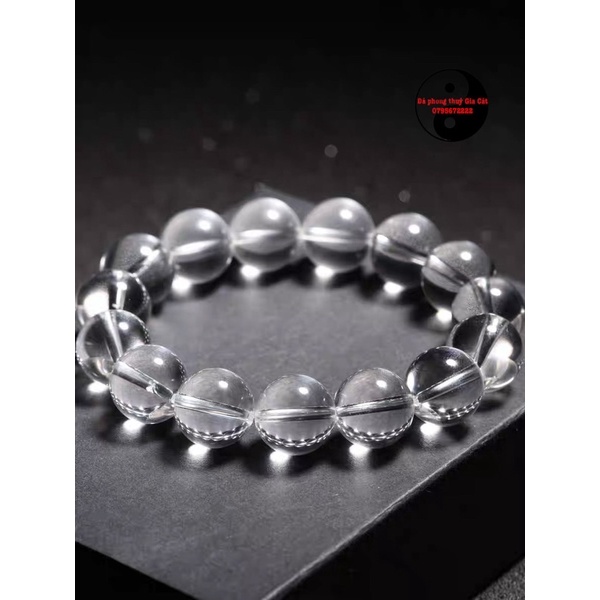 Vòng tay đá Thach Anh trắng sạch 5a trongkiểm định