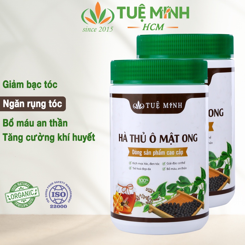 Hà thủ ô mật ong rừng Tuệ Minh giúp đen tóc, bổ máu an thần, giải độc cơ thể hộp 500gr