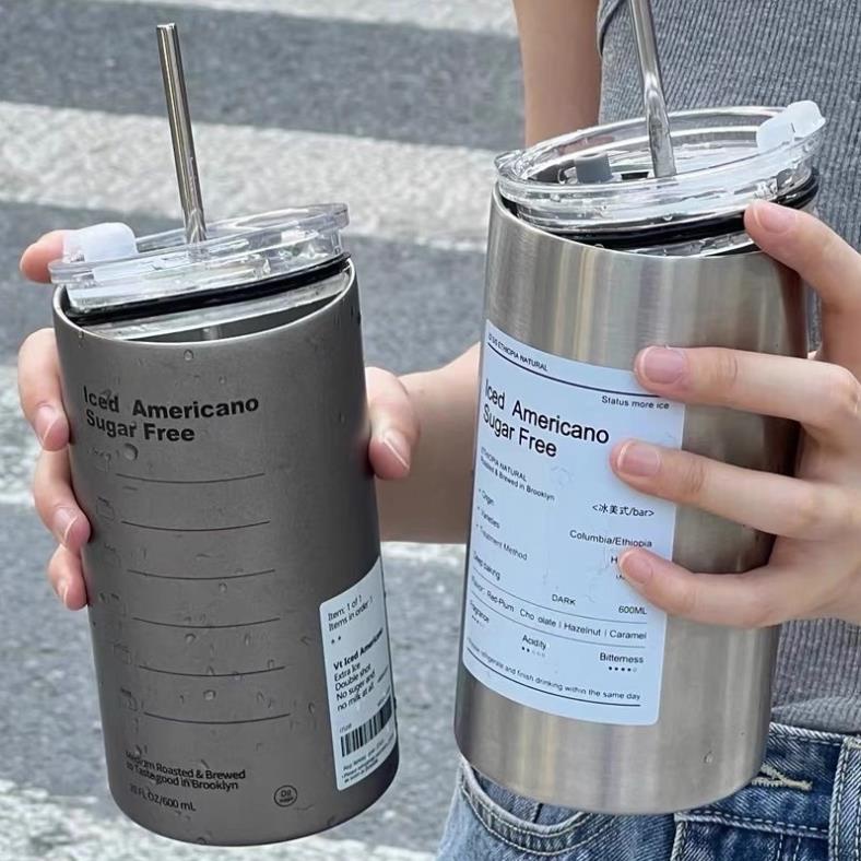 💥FREESHIP💥🥤Cốc giữ nhiệt có ống hút 600ml, Ly giữ nhiệt inox 6 đến 8 tiếng_Hàng Loại 1🎈