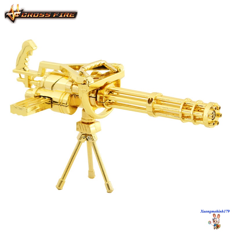 Mô hình Đột Kích Gatling Gold 6 nòng vàng Crossfire kim loại 18cm