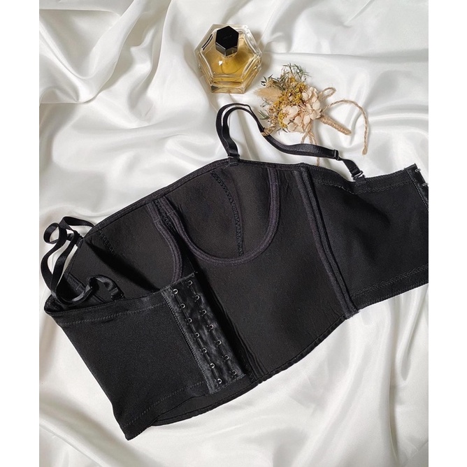 Áo corset cúp ngực đen 2hand