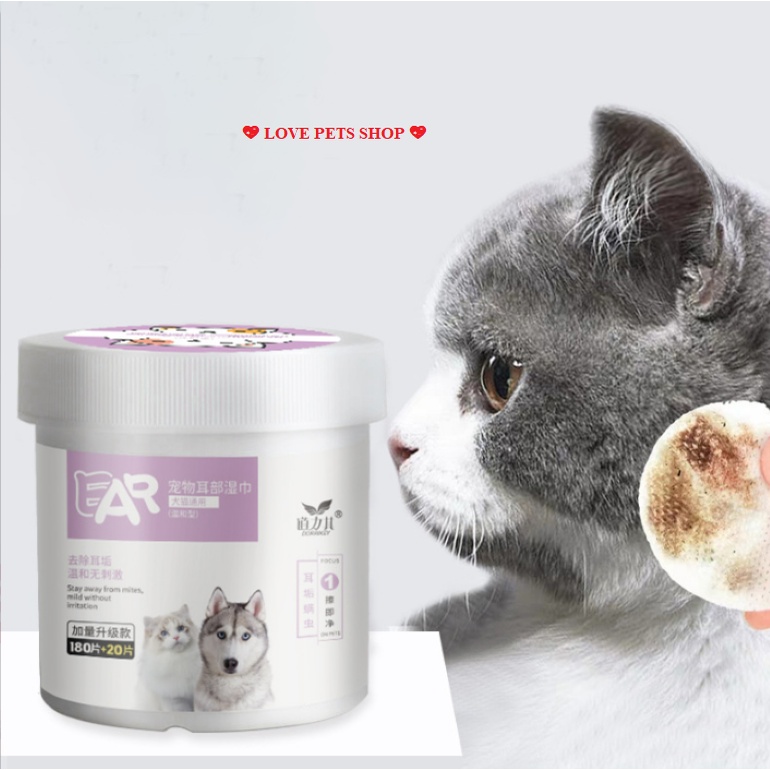 KHĂN ƯỚT LAU MẮT, LAU TAI CHO CHÓ MÈO - LOVE PETS SHOP