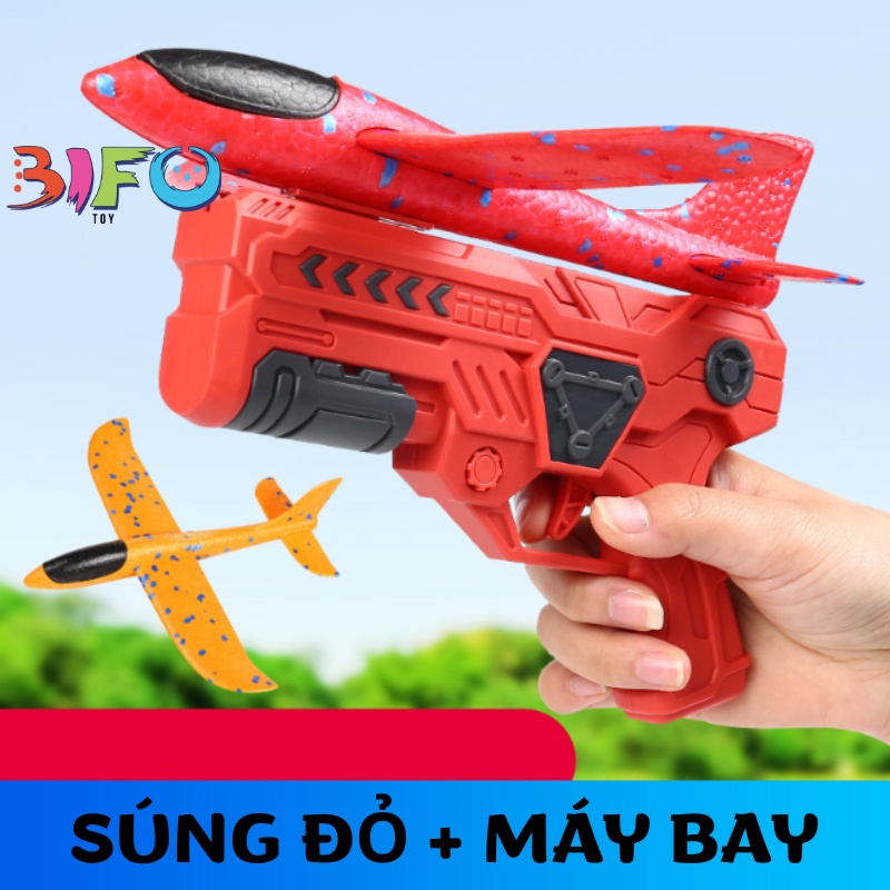 Súng bắn máy bay đồ chơi trẻ em máy bay xốp cứng chắc chắn tầm bay lượn xa mô hình đồ chơi ngoài trời quà tặng bé trai