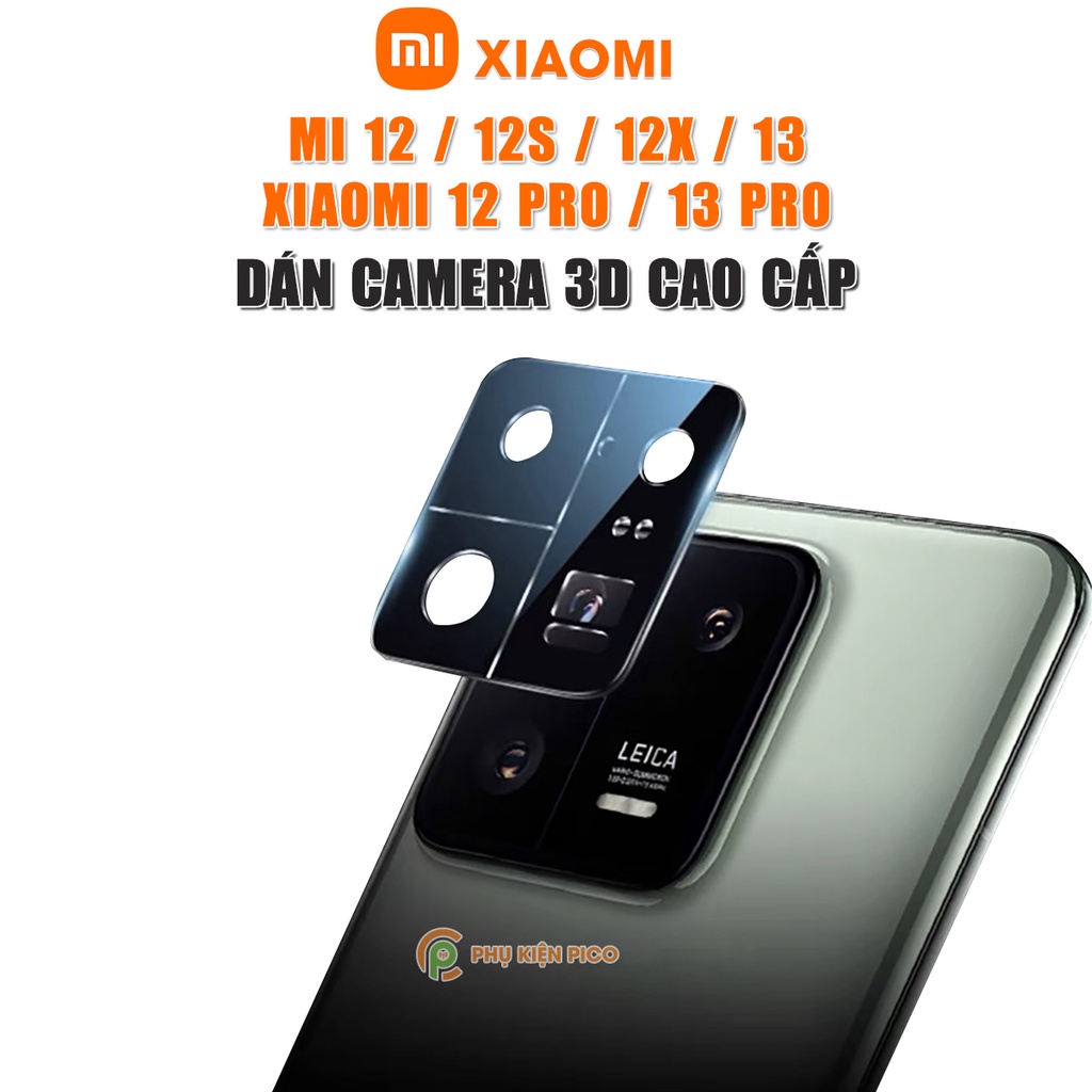 Dán camera Xiaomi 12 Pro / Xiaomi 13 Pro thấu kính nổi 3D - Cường lực camera Xiaomi Mi 12 Pro / 12S Pro / 12X trong suốt