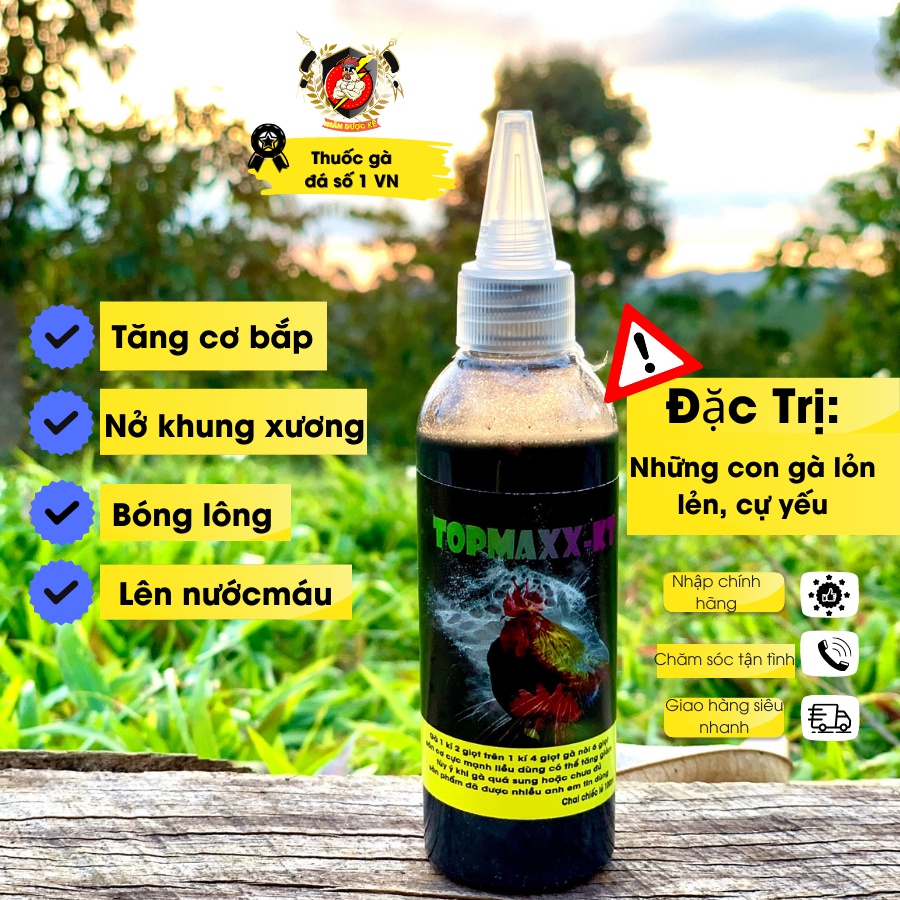 Nuôi gà đá, thuốc gà đá trị lỏn lẻn Topmaxx , tăng cơ bắp, lên nước máu, nở khung xương.100ml