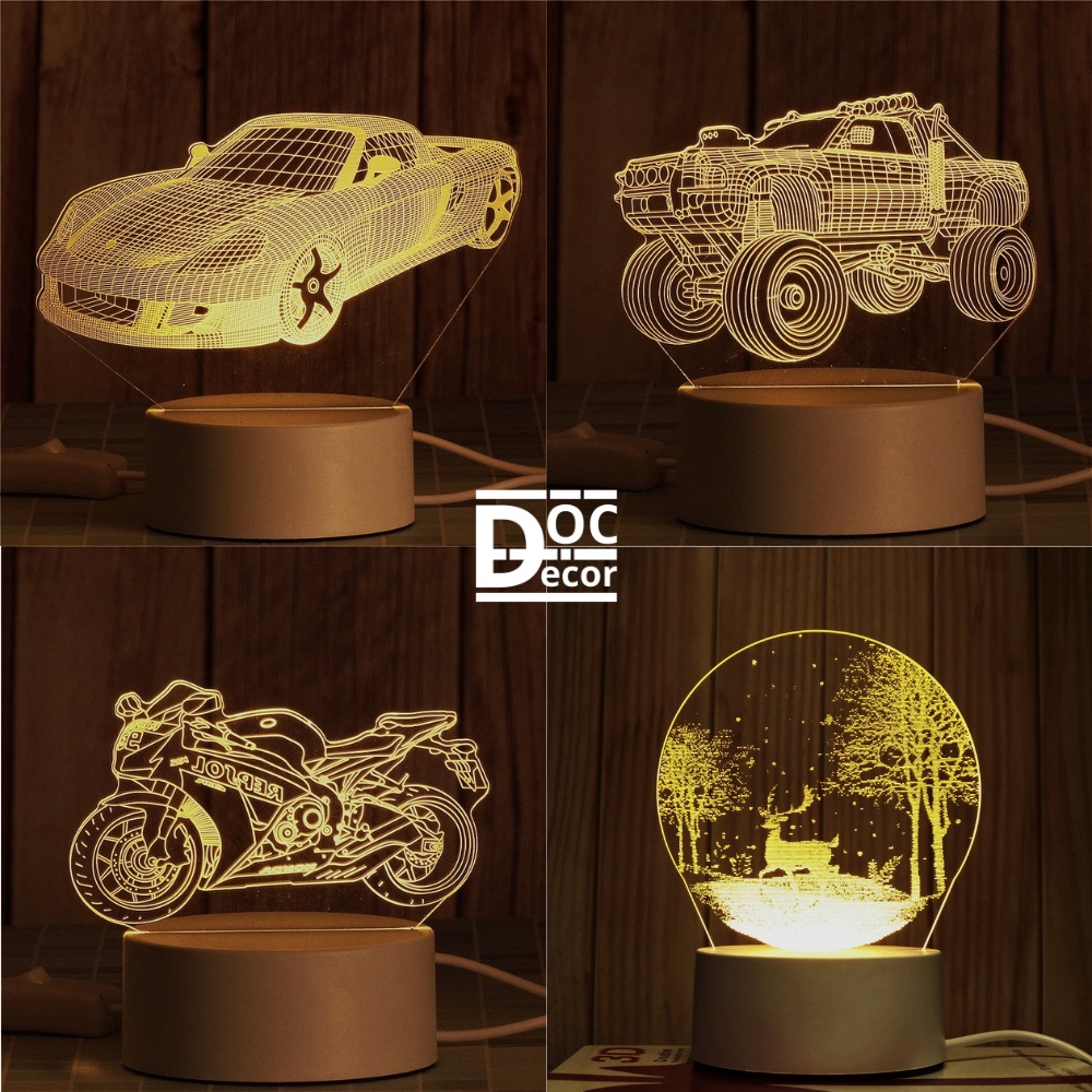 Đèn ngủ 3D bền đẹp ánh sáng ấm áp, Đèn led decor, Quà tặng độc đáo