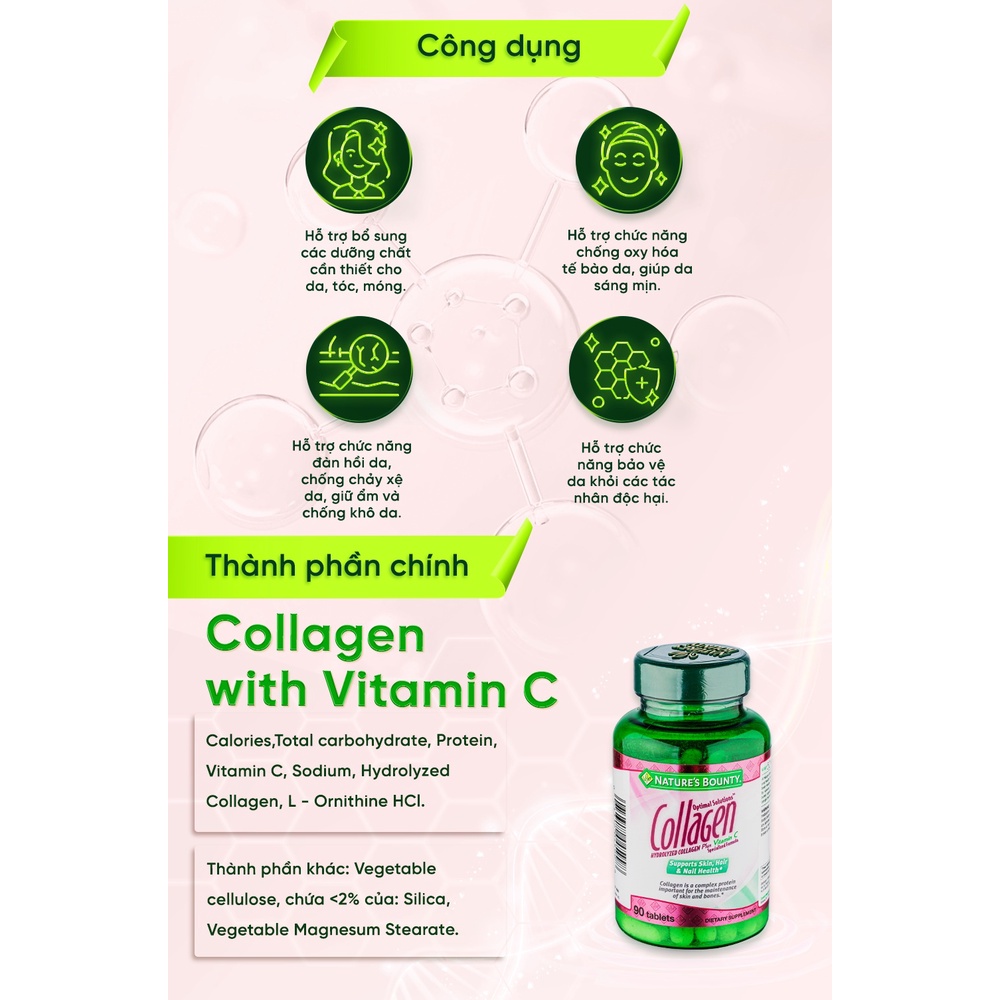 Mua Viên Uống Collagen mỹ và Vitamin C Nature's Bounty COLLAGEN WITH ...