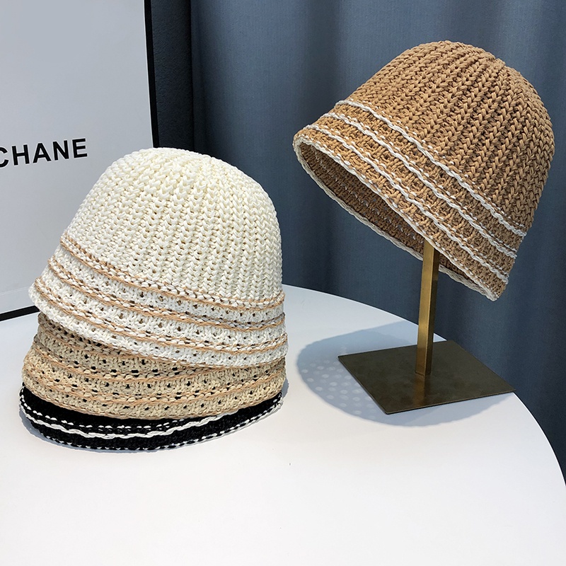 Mũ Cói Đan Thủ Công Thoáng Khí Thời Trang Mùa Hè Nhật Bản Cho Nữ