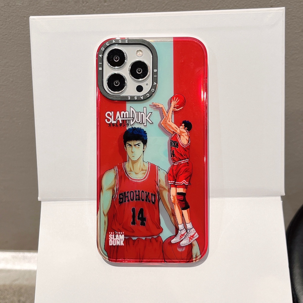 Ốp Điện Thoại Chống Sốc Họa Tiết Hoạt Hình Slam Dunk Màu Laser Cho iPhone 14 / 13 / 12 / 11