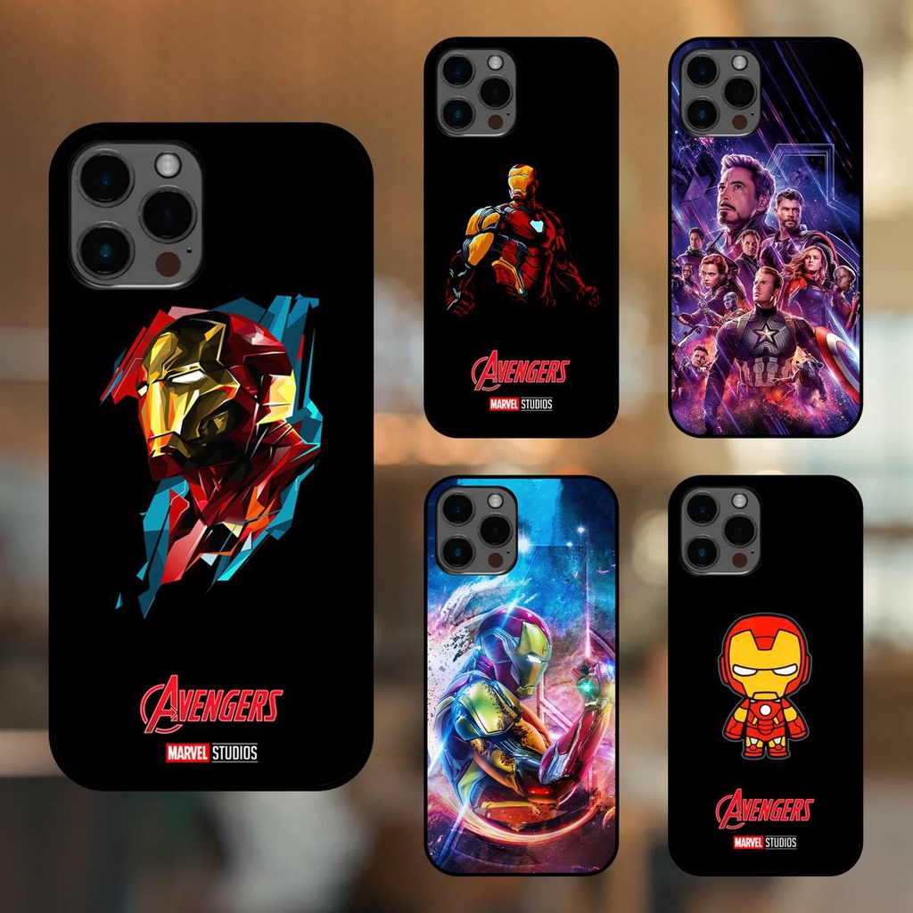 Ốp lưng điện thoại iPhone 12 Pro Max viền đen Iron Man Người Sắt Marvel Avengers