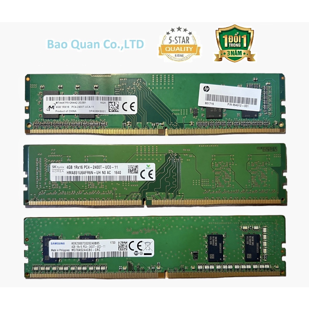 Ram PC DDR4 4GB 8GB Bus 2133/2400/2666/3200 Samsung Hynix Micron Kingston - Tháo máy đồng bộ - máy tính để bàn - Desktop