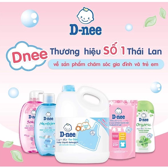 (TRỢ GIÁ) Nước giặt quần áo em bé Dnee 3000ml/1400ml - Nước Giặt Xả Cho Trẻ Em an toàn, Chính hãng tem đại thịnh