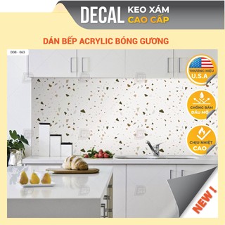 Giấy Decal dán bếp KEO XÁM chuyên dụng đá hoa cương bóng gương chịu nhiệt tốt,chống dầu mỡ kích thước 100x60cm,DDB-063