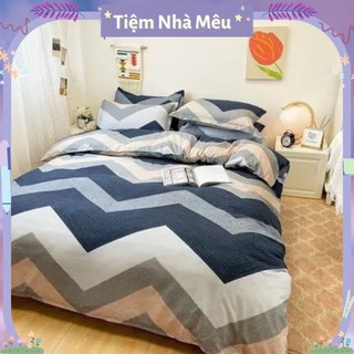 Bộ 4 Món Vỏ Chăn Ga Gối Cotton 3d 80% Thổ Cẩm Phong Cách Vinatge Bền Bỉ Mềm Mại  Fullsize m6/m8/2m,-Tiệm Nhà Mêu