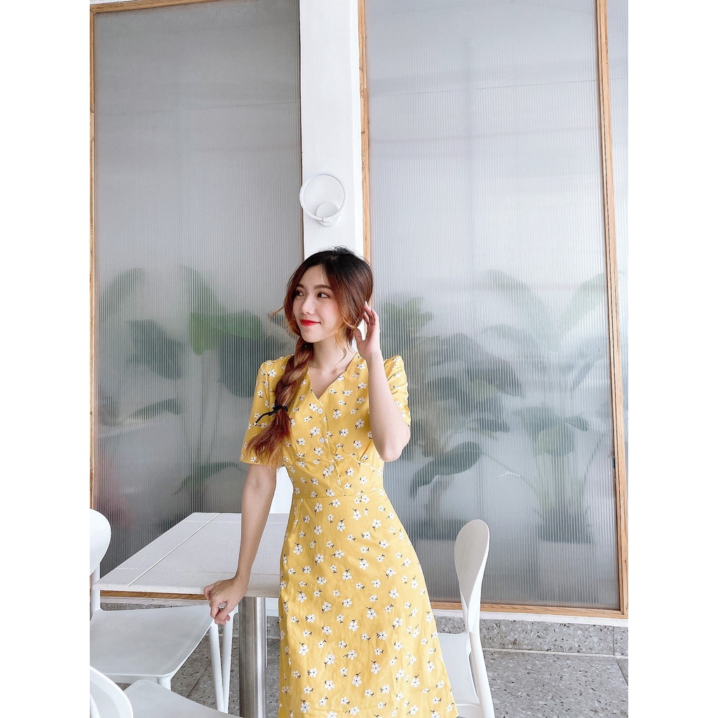Đầm hoa nhí form rộng giá rẻ, trẻ trung, thanh lịch