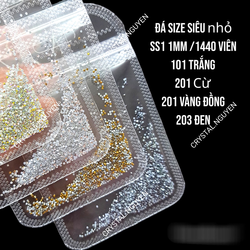 ĐÁ NAILS SIZE SIEU NHỎ SS1 = 1MM - ĐÁ ĐÍNH TRANG TRÍ VIỀN MÓNG RẤT NHỎ