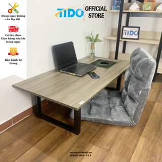 Bộ bàn làm việc ngồi bệt khung chữ U gấp gọn + Ghế lười tatami thư giãn TIDO bộ bàn ghế bệt làm việc tại nhà