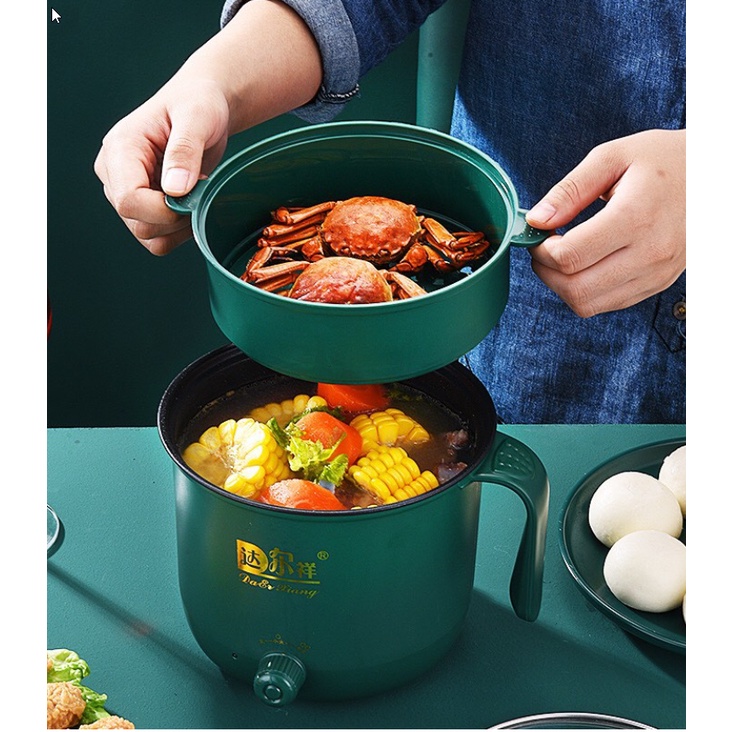 Ca Nấu Mì Đa Năng Nấu Cơm Có Tay Cầm 1,8L - 2 Nấc Nhiệt Mẫu Mới 2021 Kèm Giá Hấp