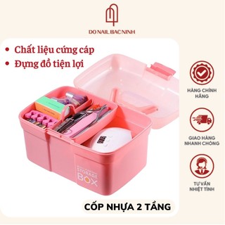 Cốp nhựa 2 tầng đựng đồ nail mi tiện lợi , chất liệu nhựa cứng cáp chịu lực tốt , kích thước 30x20x20cm rộng rãi