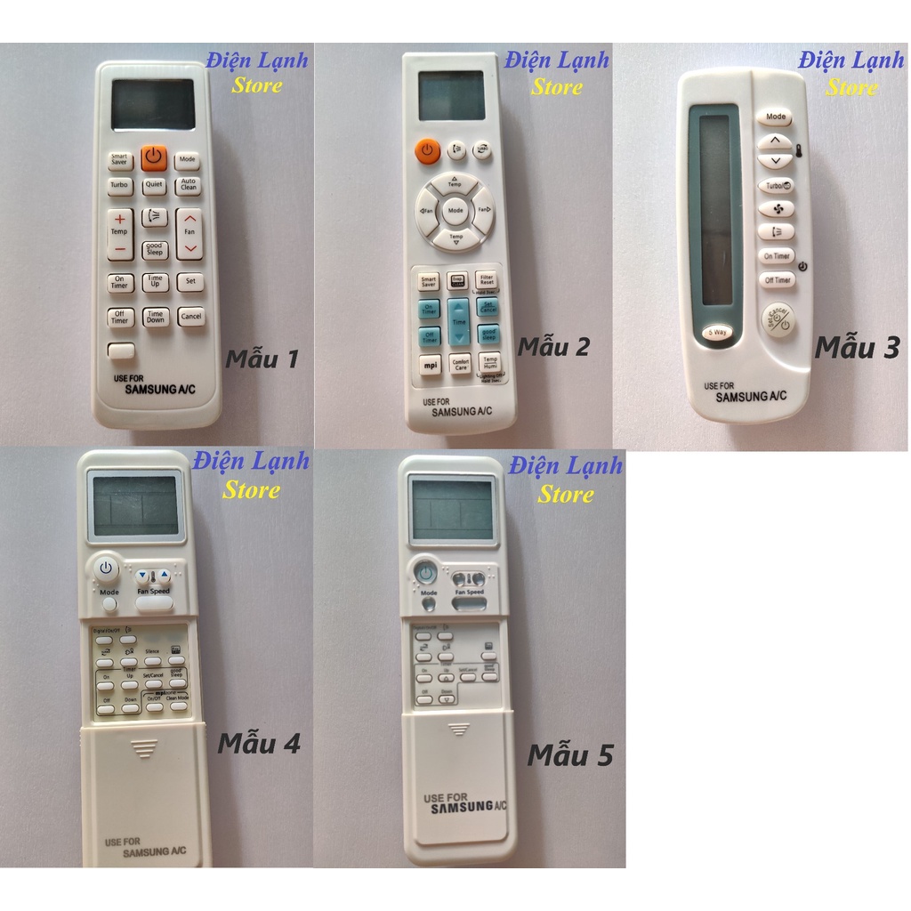 Remote máy lạnh Samsung các loại. (Tặng kèm cặp pin).