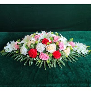 Lẵng Hoa Lụa Để Bàn Họp Hội nghị Hội Thảo Trang Trí Sự Kiện, giỏ hoa để bàn phòng khách trang trí nhiều mẫu đẹp KH-01