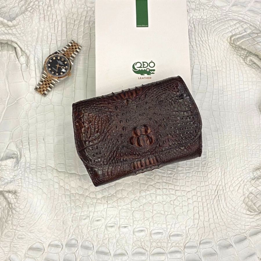 Ví Gấp 3 Da Cá Sấu Mini 2DO LEATHER Da V13 Kích Thước  Quà Tặng Cho Người Thân, Sang Trọng, Chính Hãng
