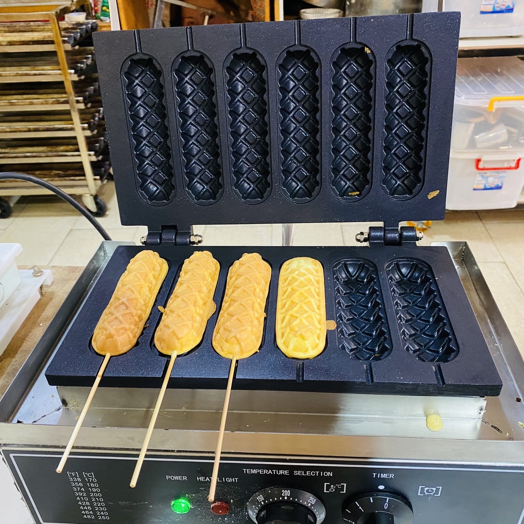 Máy Nướng Bánh Hình Xúc Xích 6 Cái - Máy Nướng Bánh Đường Phố Tặng Kèm Công Thức Chuẩn Ngon Của Trường Dạy