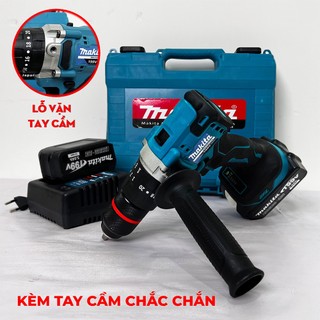[TẶNG MŨI KHOAN] Máy Khoan Pin Makita 199V 2 PIN - Có tay cầm KHÔNG CHỔI THAN 3 CHỨC NĂNG có búa, khoan bắt vít bê tông