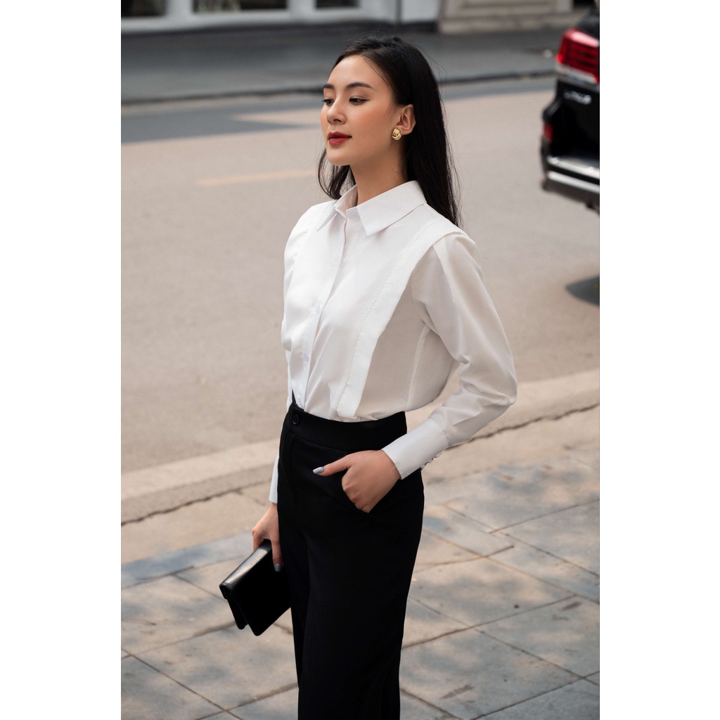 Sơ mi trắng viền kiểu SHI03222 - MAIIMER