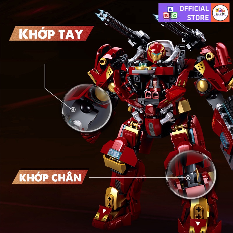 Đồ Chơi Lắp Ráp Xếp Hình Mô Hình ROBOT Hulk Buster Phiên Bản Chiến Đấu & Ngộ Không Máy Cyber Wukong Với 600+ PCS