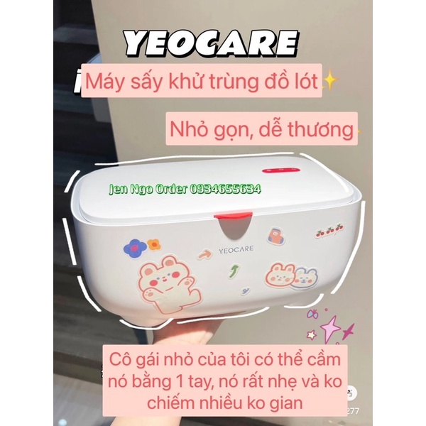 Chính hãng- Máy sấy đồ lót, đồ trang điểm kèm khử trùng UV mini YEOCARE