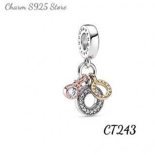 CHARM PAN ALE TREO BỘ BA LOGO BẠC S925 THUẦN KHIẾT HÀNG CAO CẤP