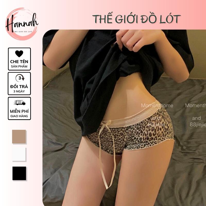 Set 3quần lót nữ họa tiết da beo phối nơ chất liệu thun lạnh cao cấp mềm mại kháng khuẩn cho nữ HANNAH SECRET QL057