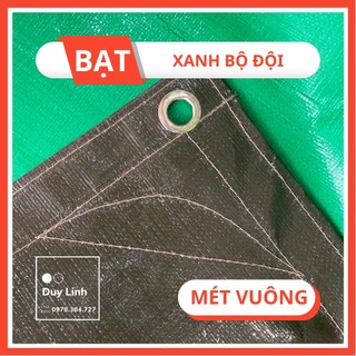 Bạt Xanh Bộ Đội - Che Nắng Che Mưa Đa Dụng Đã Được May Viền Và Đóng Khuy (Khối lượng 250gr/m2)
