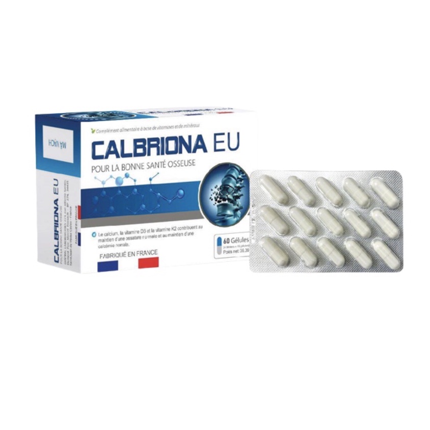 Calbriona EU – Viên uống Hỗ trợ bổ sung caxi, phòng loãng xương (Hộp 60 viên)