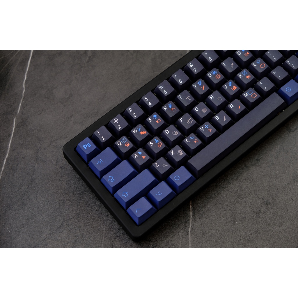 GMK Keycap PS, 129 Phím Keycaps PBT Cherry Profile Dye-SUB Cá Nhân Hóa GMK PHOTOSHOP Keycaps Cho Bàn Phím Cơ