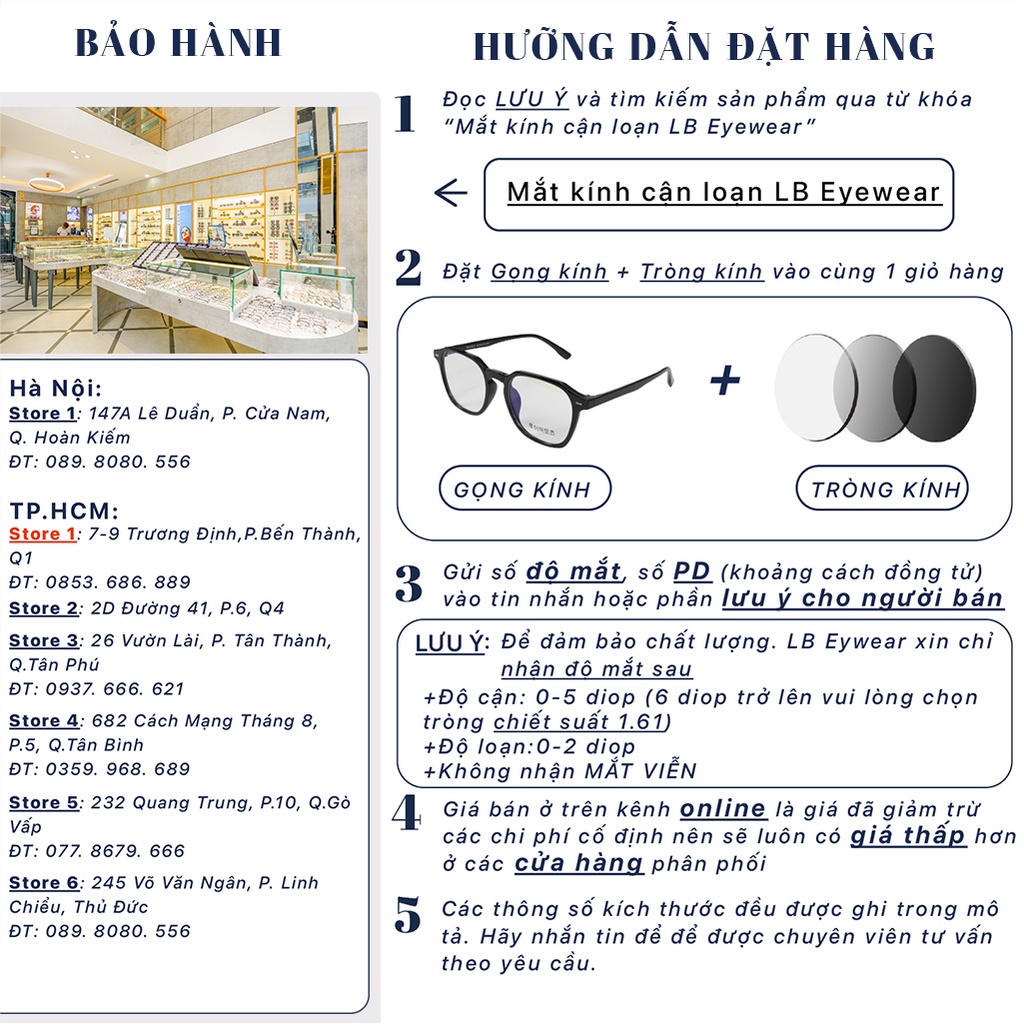 Gọng kính mắt cận Lục giác nam nữ LB Eyewear UV 8296 Nhựa mềm thanh mảnh bền nhẹ - Màu đen, hồng, tím, ghi, trong suốt