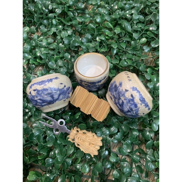 Cóng Mào men rạn cổ miệng vàng Tặng xiên tre