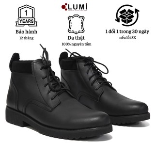 Giày da nam cổ lửng buộc dây cao cấp lm05, da bò nappa