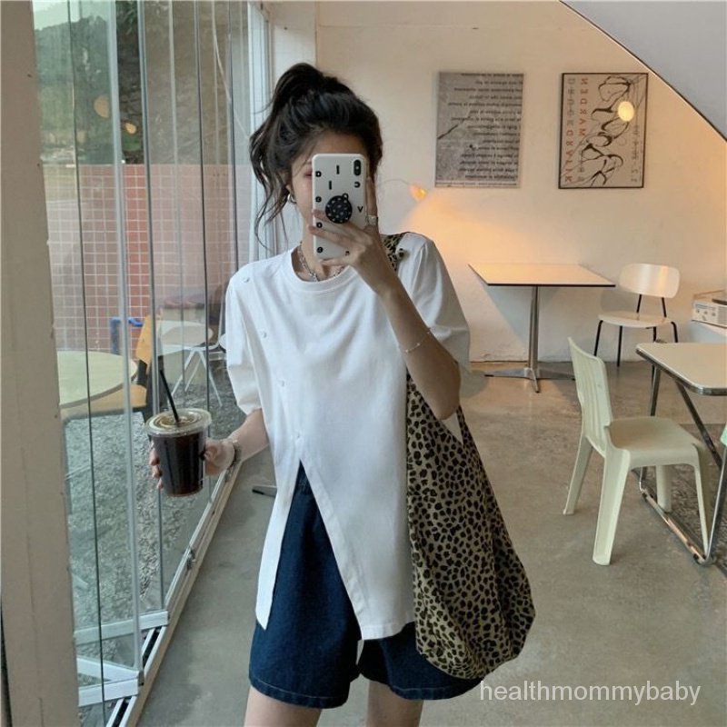 Áo Cho Con Bú Đi Chơi ChiaTÁo Sơ Mi  Thiết Kế  Không Thường Xuyên  Phong Cách Harajuku  Lỏng Lẻo Quần Áo Cho Con Bú Ngắn