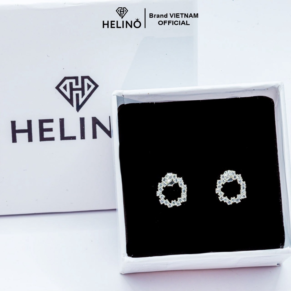 [Mã FATREND0503 giảm đến 30k đơn từ 99k] Khuyên tai bạc nữ HELINO Huyền thoại biển xanh đính đá T12