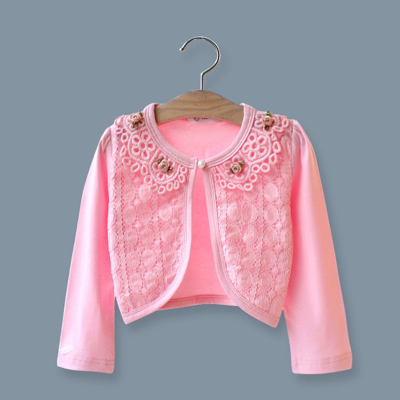 Áo Khoác Cardigan Tay Dài Phối Ren Phong Cách Hàn Quốc Thời Trang Mùa Thu 2021 Cho Bé Gái#3.8