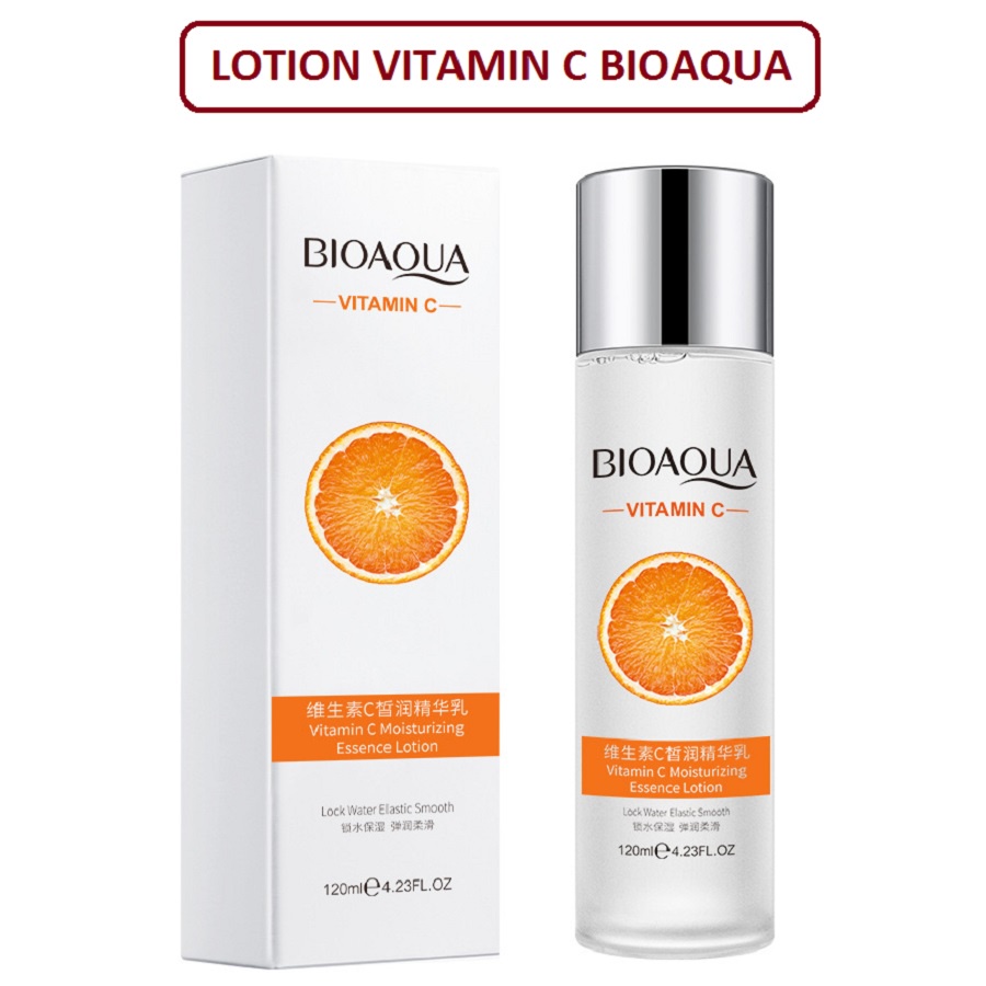 Lotion Vitamin C Bioaqua tinh chất cấp ẩm sâu, dưỡng trắng da, se khít lỗ chân lông 120ml