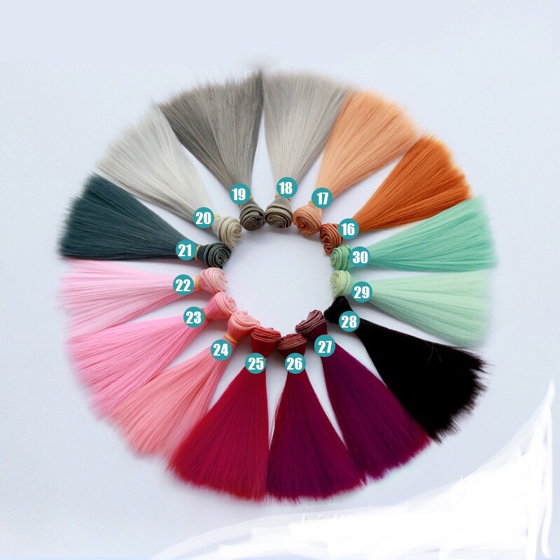 TG-tóc giả 25cm may tóc ,làm wig cho búp bê nhiều màu sắc