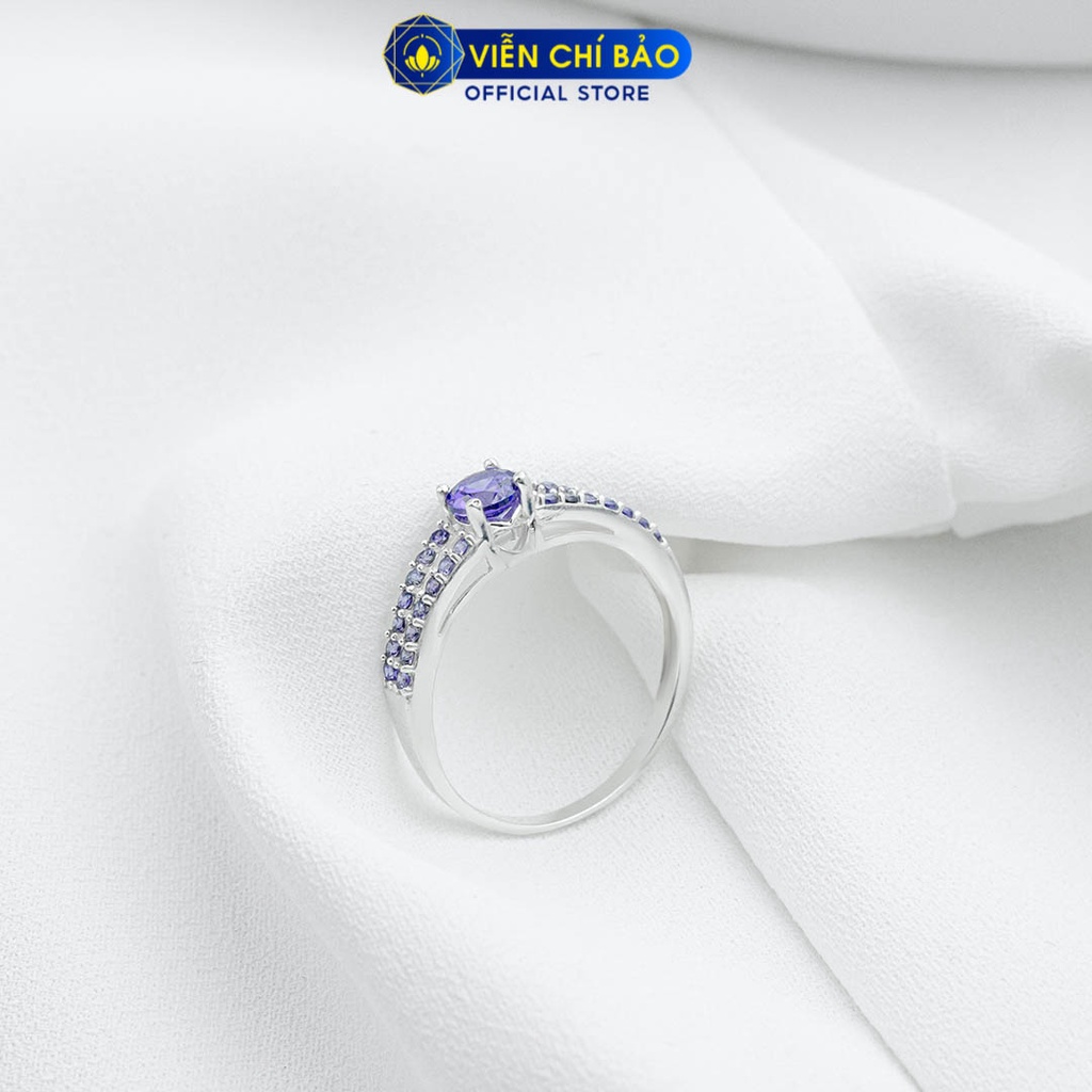 Nhẫn bạc nữ lãng mạn tím chất liệu bạc 925 thời trang phụ kiện trang sức Viễn Chí Bảo N700232