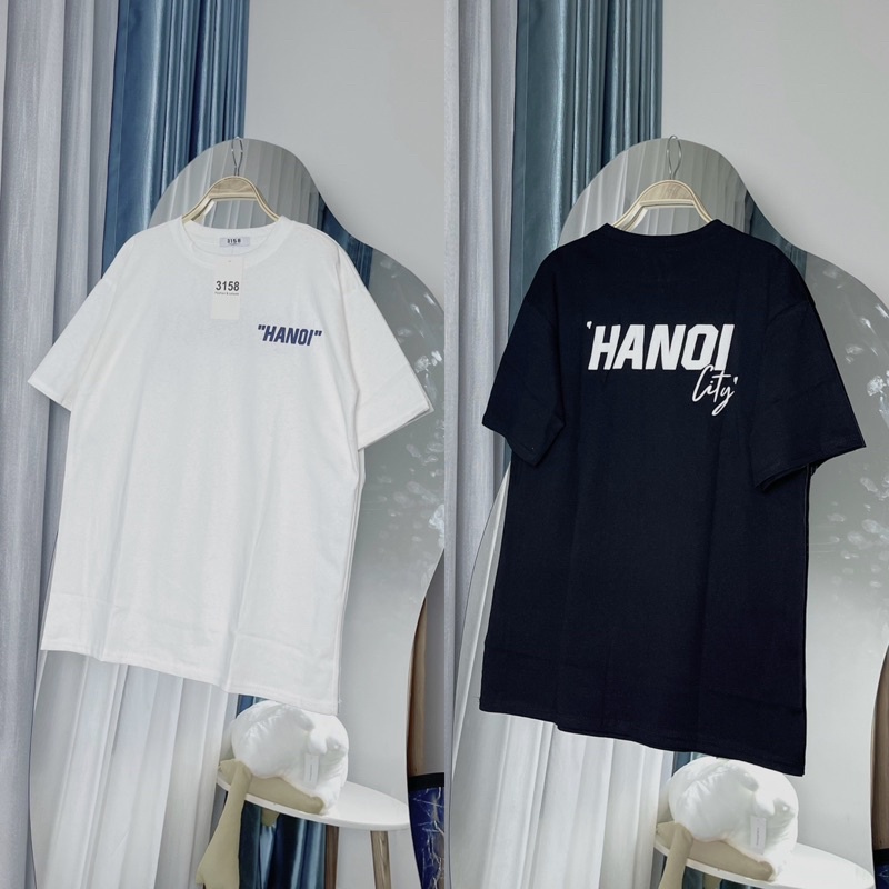 Áo Phông HA NOI City chất vải Cotton Khô , Phong Cách Unisex Nam Nữ Mặc Đều Ok