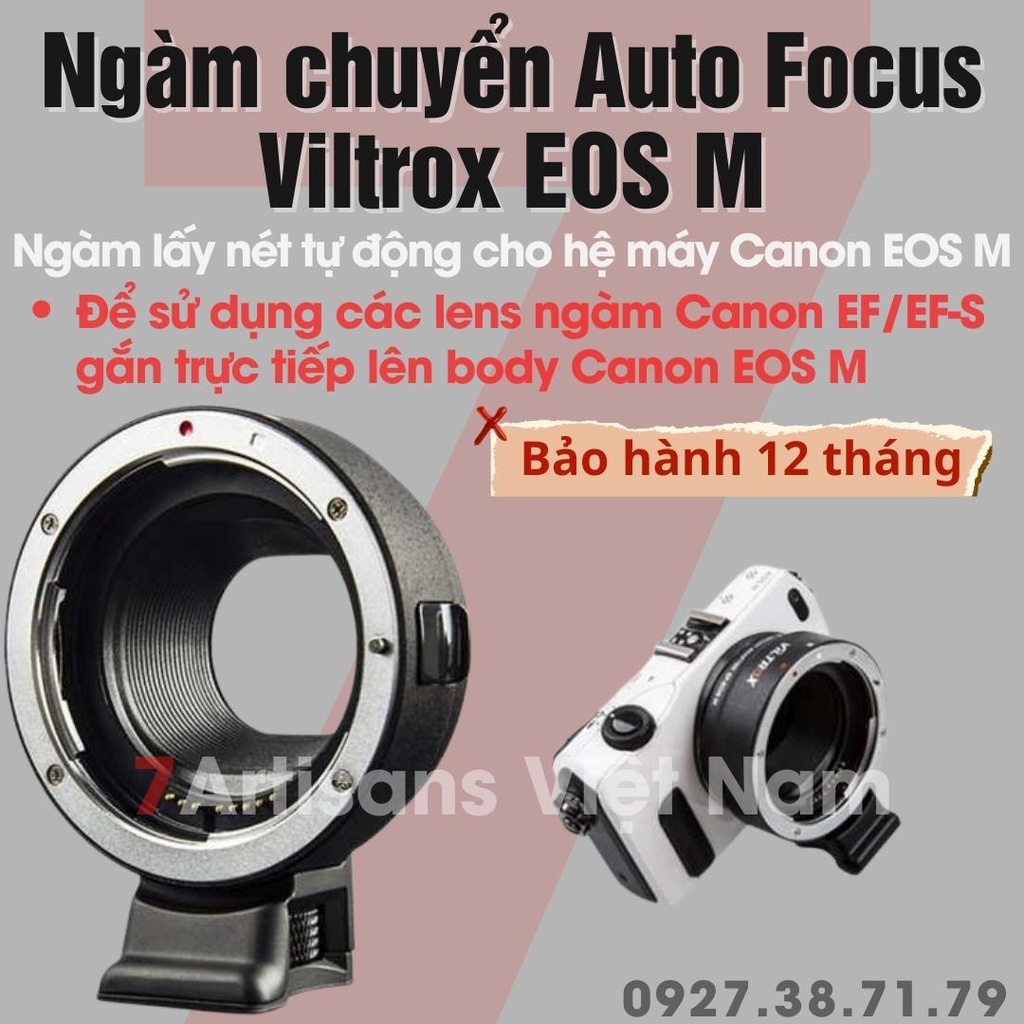 FREESHIP Ngàm chuyển Auto Focus Viltrox và Meike EF-EOS M Cho Canon M M1 M2 M3 M5 M6 M10 M50 M100 M200 M50 M50 M100 M200