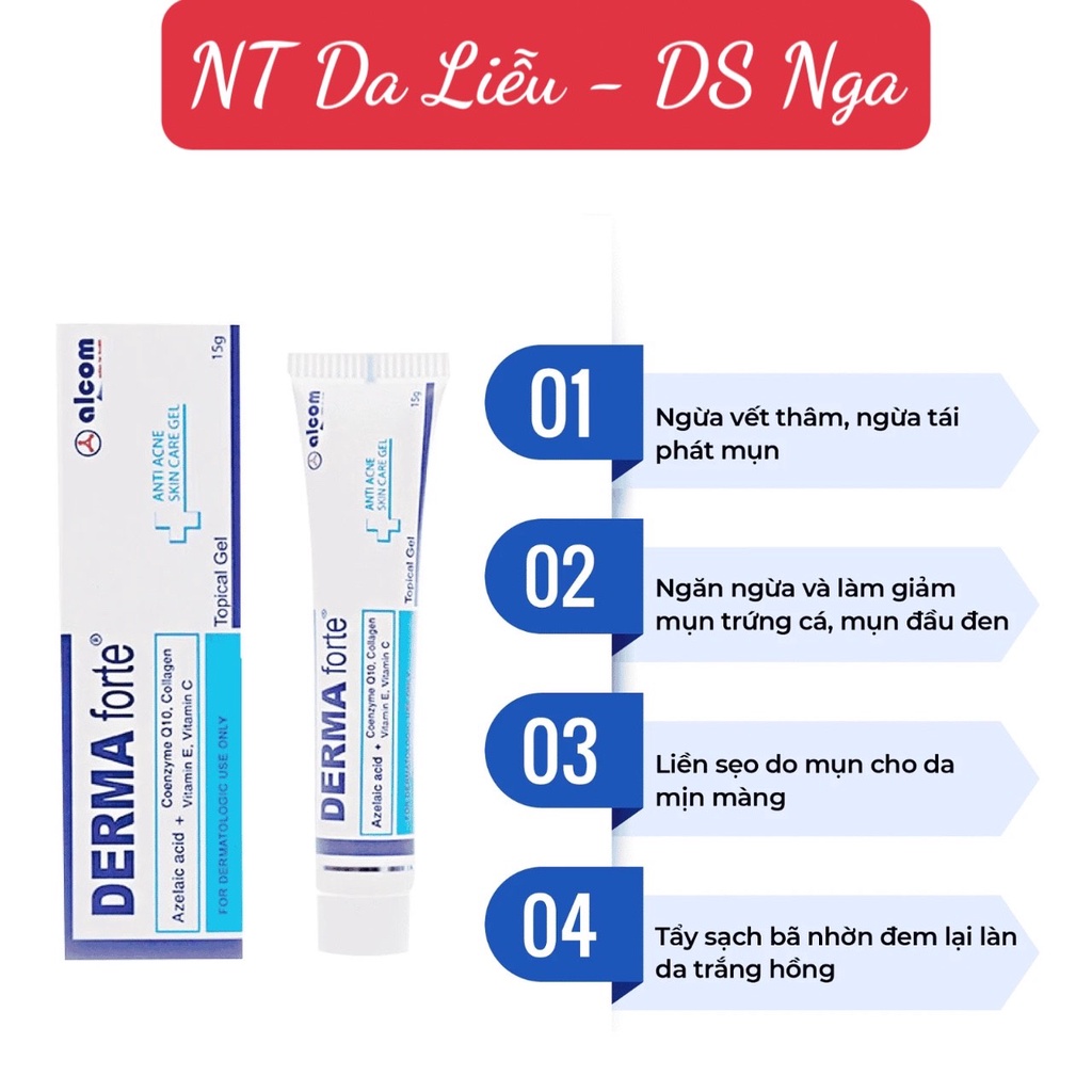 Derma Forte giảm mụn - Gel giảm mụn, giảm thâm Derma Forte 15g