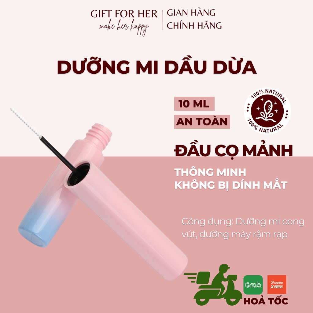 Mascara Dầu Dừa Dưỡng Mi, Chuốt Dưỡng Mi Dài, Serum Tinh Chất Dưỡng Mày Cho Đôi Mi Cong Vút